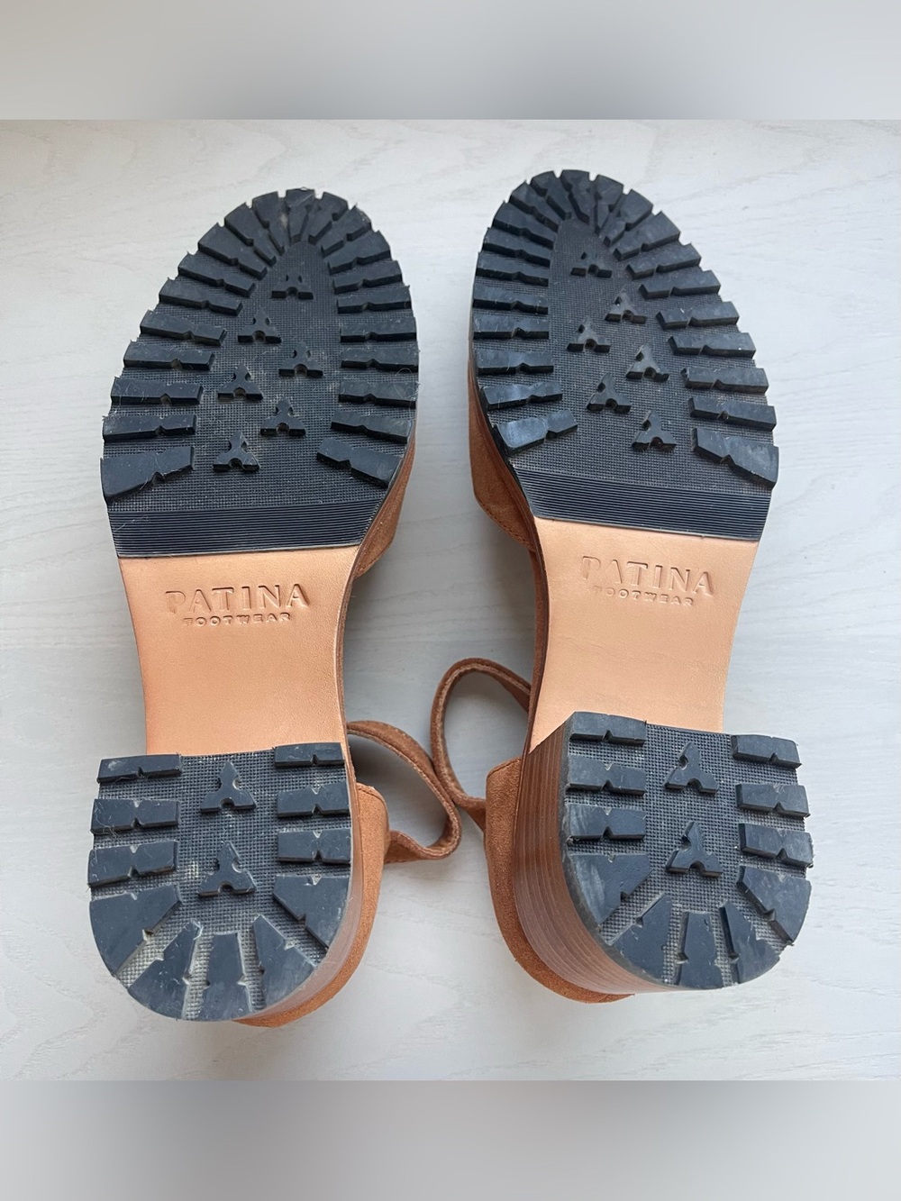 Patina by Portland Leather Toffee Suede Mary Jane Lug Sole, Size 8 (EU 38) - Picture 6 of 7